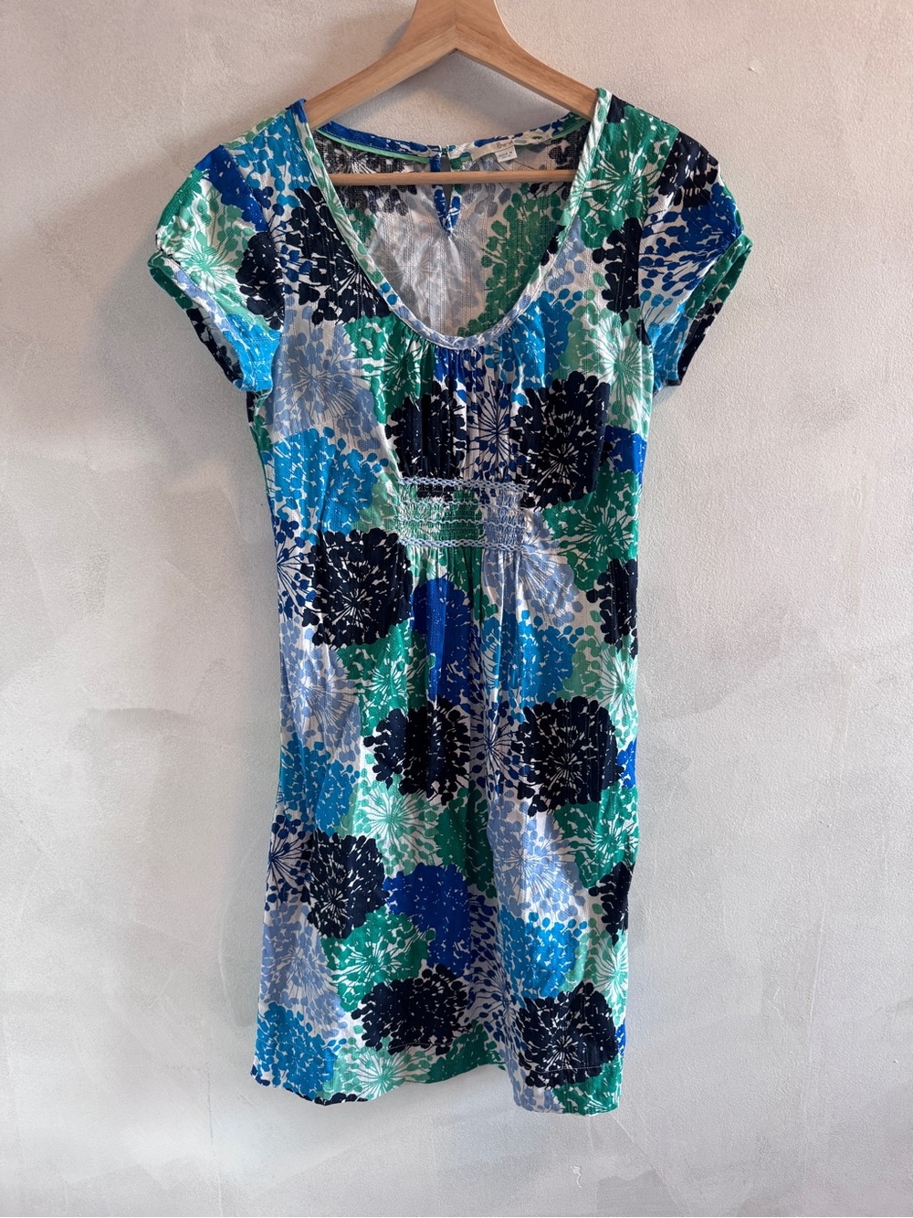 Boden - Floral Scoop-Neck Women’s Dress in Blue & Green